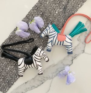 Handmade Premium Lambskin Zebra Bag Charm