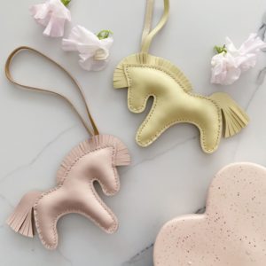Handmade Lambskin Horse Bag Charm