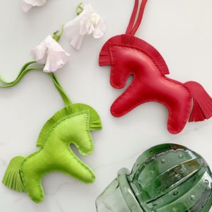 Handmade Lambskin Horse Bag Charm