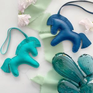 Handmade Lambskin Horse Bag Charm