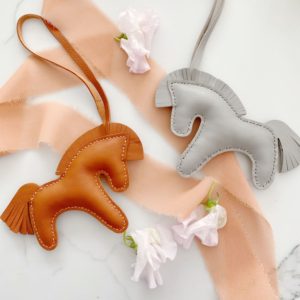 Handmade Lambskin Horse Bag Charm