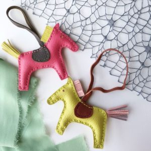 Handmade Lambskin Horse Bag Charm