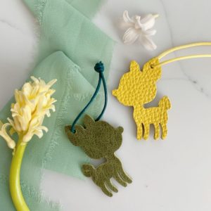 Handmade  Deer leather bag charm - Small