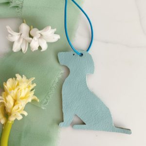 Handmade  Dog leather bag charm - Small