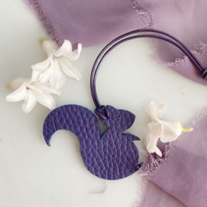 Handmade Squirre leather bag charm - Small