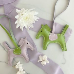 Handmade Lambskin Horse Bag Charm
