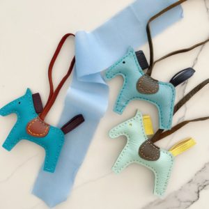 Handmade Lambskin Horse Bag Charm