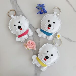Handmade Bichon Frise Dog keychain