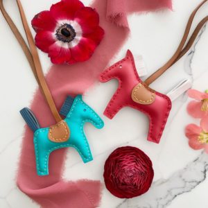 Handmade Lambskin Horse Bag Charm