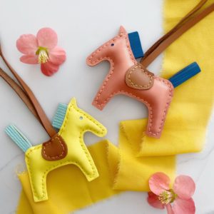 Handmade Lambskin Horse Bag Charm