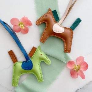 Handmade Lambskin Horse Bag Charm