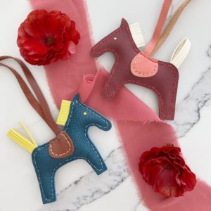 Handmade Lambskin Horse Bag Charm