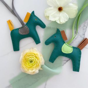 Handmade Lambskin Horse Bag Charm