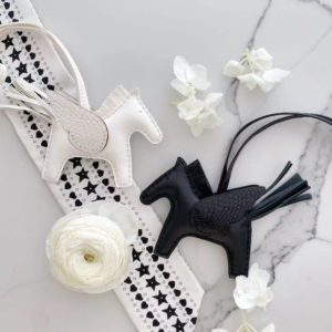 Handmade Lambskin Rodeo Bag Charm | Lizard Touch Horse Bag Charm