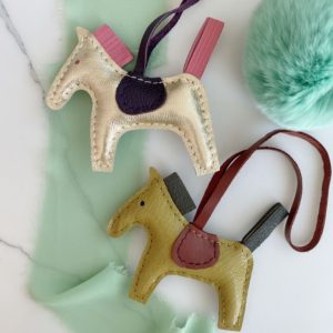 Handmade Lambskin Horse Bag Charm