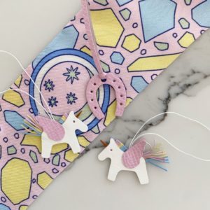 Handmade Tiny Lambskin Unicorn Bag Charm