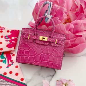 Handmade Micro Birkin Bag Charm - Alligator