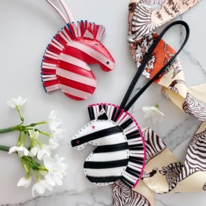 Handmade Zebra Lambskin Bag Charm