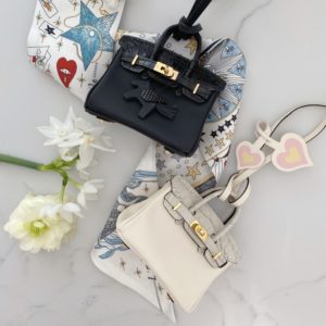 Handmade Micro Birkin Bag Charm - Alligator Touch