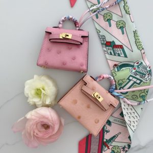 Handmade Mirco Kelly Doll Bag Charm-Ostrich