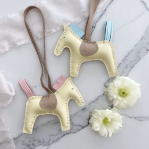 Handmade Lambskin Horse Bag Charm