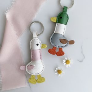 Handmade Leather Duck Keychain