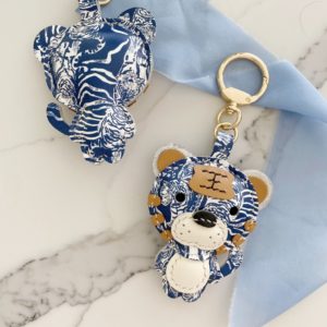 Handmade Tiger leather bag charm
