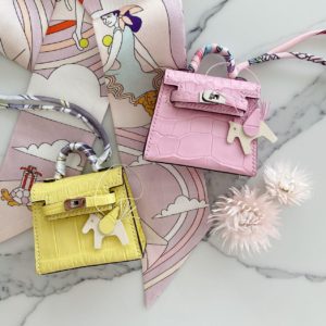 Handmade Micro Alligator Kelly Bag Charm