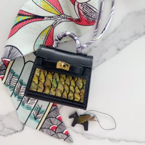 Handmade Micro Peacock Kelly Bag Charm