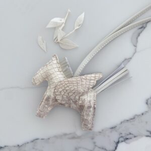 Handmade alligator flying horse bag charm - Himalaya