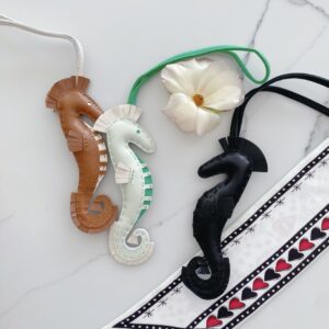Handmade lambskin seahorse bag charm | lambskin seahorse bag charm |lambskin seahorse bag charm | leather seahorse bag charm