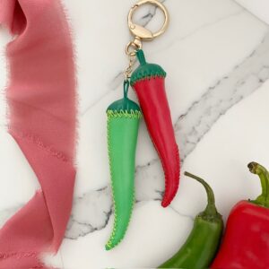 Handmade Pepper Leather Keychain