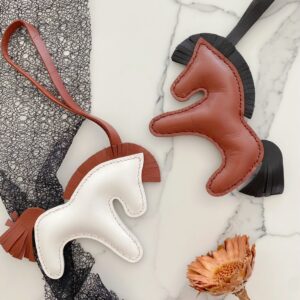 Handmade Lambskin Horse Bag Charm