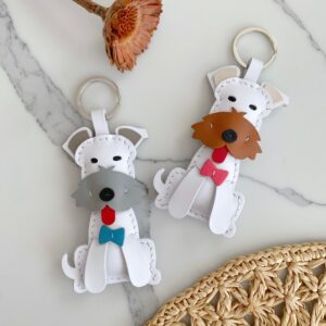 Handmade Wire Hair Fox Terrier keychain