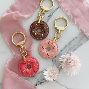 Handmade Donut Leather Key Chain